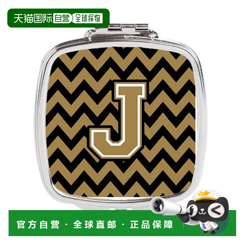 自营 Carolines Treasures CJ1050-JSCM 字母 J 雪佛龙黑色正品
