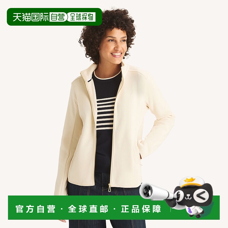自营Nautica Womens Mock-Neck Fleece Full-Zip Jacket - wisp w