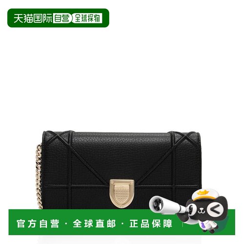 自营Dior Calfskin Diorama Wallet on Chain Clutch - black 美
