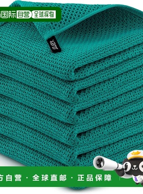 自营 zulay kitchen吸水性强的厨房洗碗巾（6 件装）- 蓝绿色 美