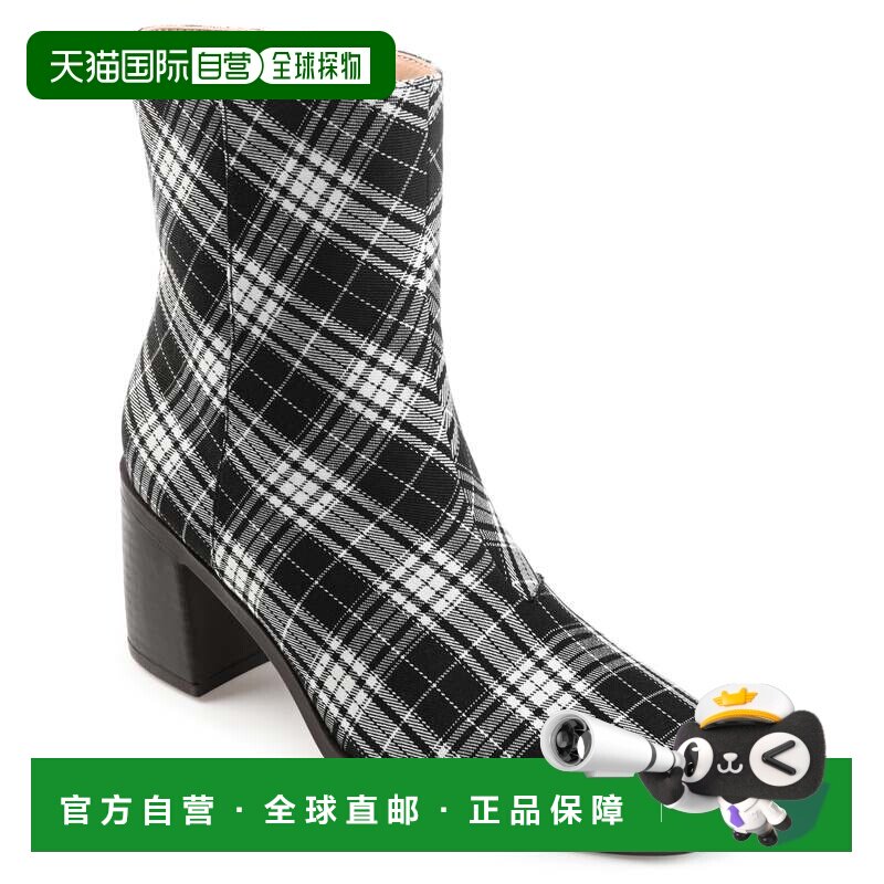 自营Journee Collection 女士 Tru 舒适泡沫 Sloann 短靴 - 格子/