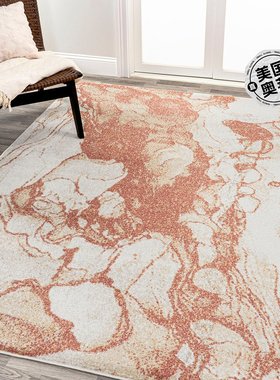 jonathan yMarmo Abstract Marbled Modern Area Rug - 橙色/奶油