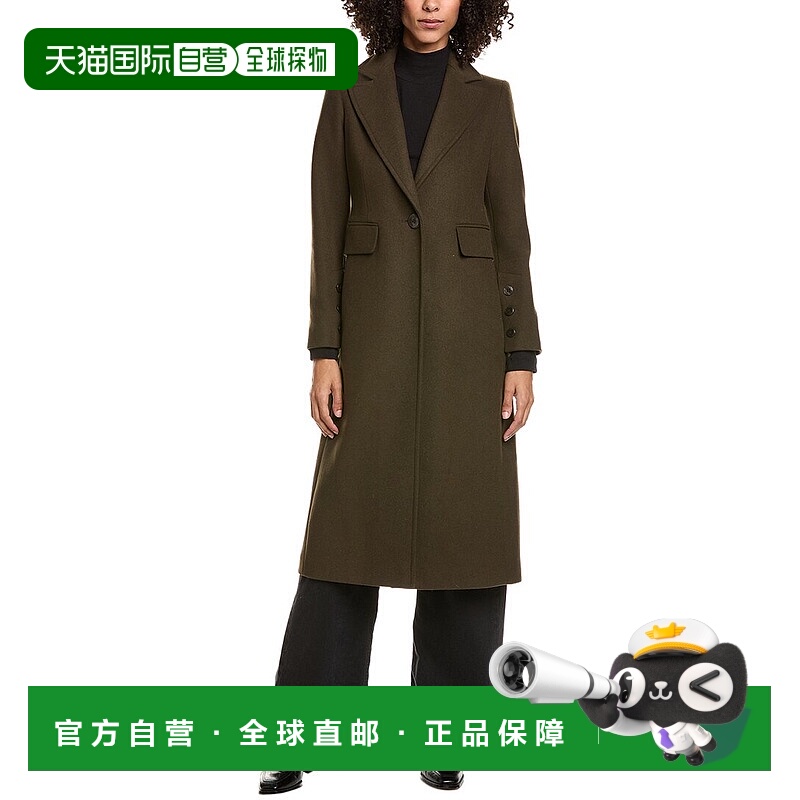 自营Sam Edelman Reefer Wool-Blend Coat - green 美国奥莱直发