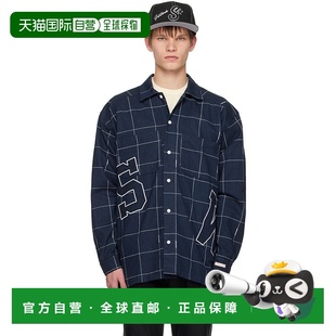 海军蓝格纹衬衫 1h可退 男士 Saintwoods SW01605 香港直邮潮奢