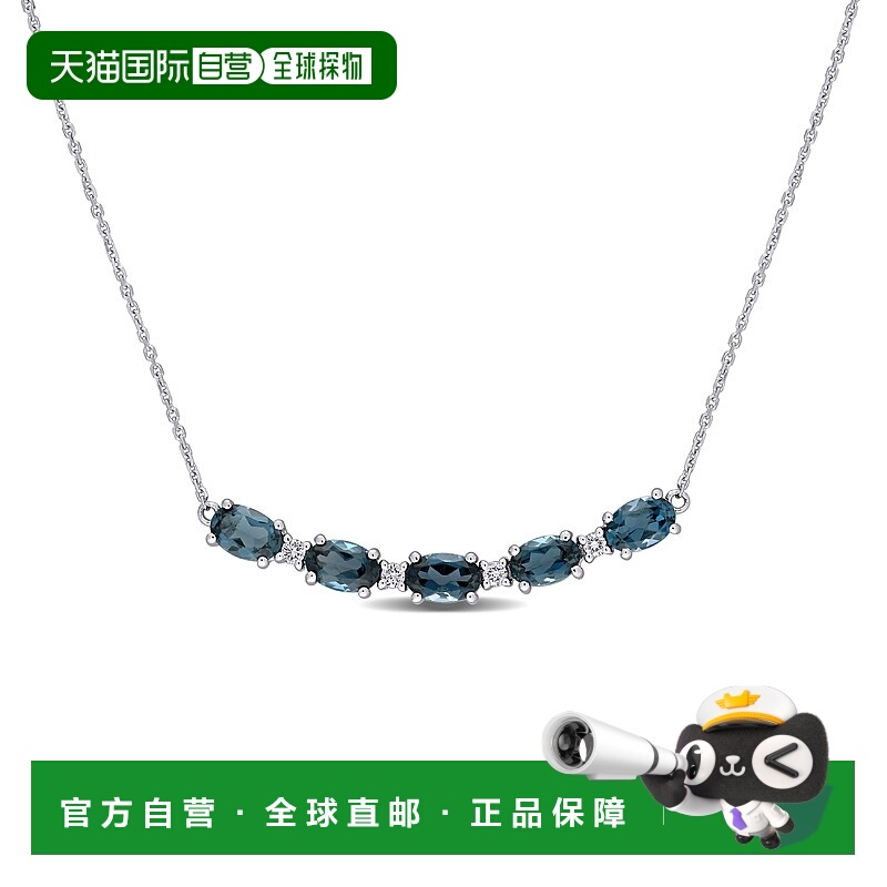 自营Mimi & Max 2 1/2ct TGW London Blue Topaz 1/7ct TW Diamon