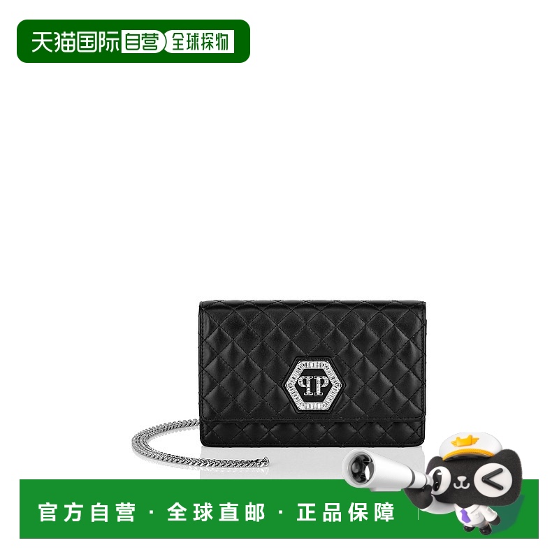 自营philipp plein纳帕皮革迷你肩款太阳镜-黑色 【美国奥莱】直