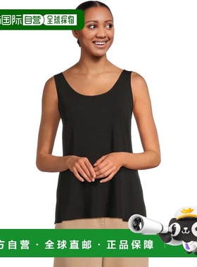 自营Women's Eileen Fisher Tank Top Black Stretch Ribbed Knit