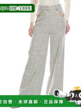 自营NANUSHKA Alandra Wide Leg Trouser - black/white 美国奥莱