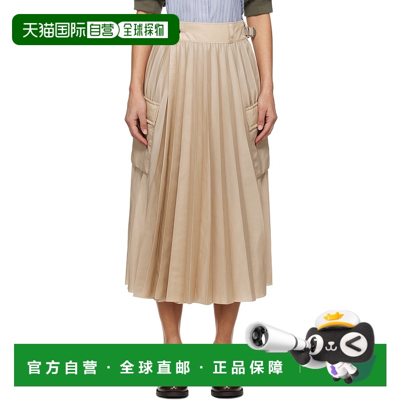 1h可退 香港直邮潮奢 Sacai 女士 米色半身裙 SCW206 beige米色