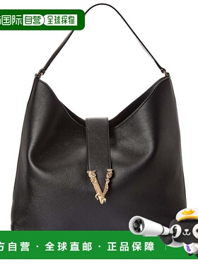 自营Versace Leather Shoulder Bag - black 美国奥莱直发