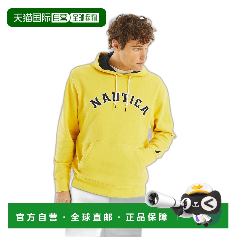 自营 Nautica Mens Pullover Logo Hoodie - buoy yellow 美国奥