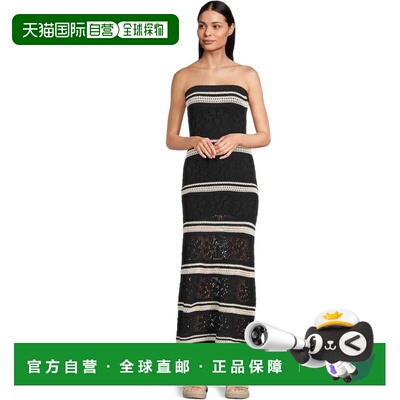 自营l spaceL*Space Rosalia Dress  Small Black Striped Flower