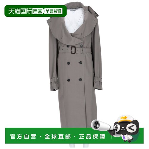 自营maison margiela双排扣灰色Trench风衣，合身剪裁-灰色 美国