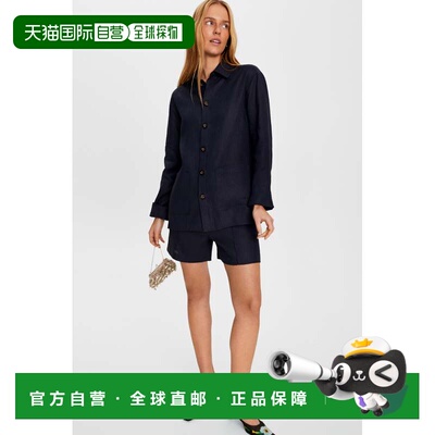 自营sleeperUnisex Linen Shorts in Navy - navy 美国奥莱直发