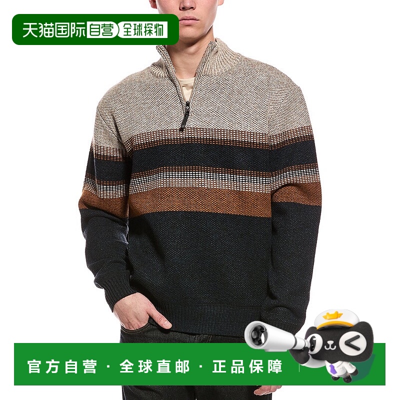 自营Point Zero Semi Fit 1/4-Zip Mock Neck Sweater - blue 美