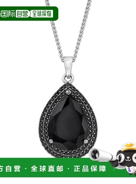 自营 Ross-Simons 925 银黑色尖晶石吊坠项链 - 黑色 美国奥莱直