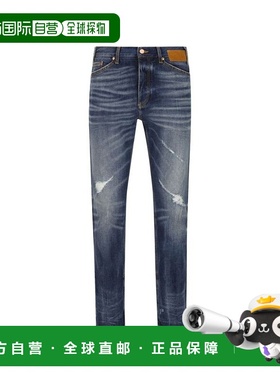 自营Palm Angels Cotton Straight-Leg Men's Jeans - blue 美国