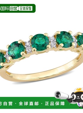 自营 Mimi & Max 女式 1 2/5 克拉 TGW 人造祖母绿和人造白色蓝宝