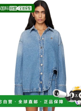 1h可退 香港直邮潮奢 The Attico 女士 蓝色 Diana 牛仔衬衫 260W