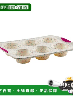 自营 Trudeau Structure 硅胶 6 孔巨型松饼盘，五彩纸屑/紫红色