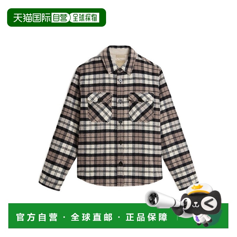 自营woolrichPlaid Button-Up Shirt With Cozy Wool Blend - gre