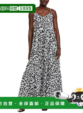 自营Michael Kors Collection Tiered Floral Maxi Dress - black