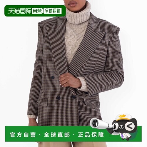 自营Saint Laurent Vichy Wool Checked Blazer Jacket, Brand Si