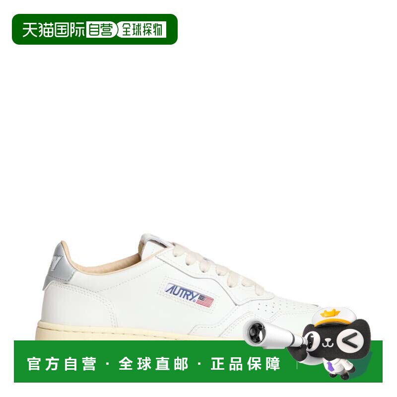 自营autry白色银色皮革Medalist低帮运动鞋-白色 美国奥莱直发