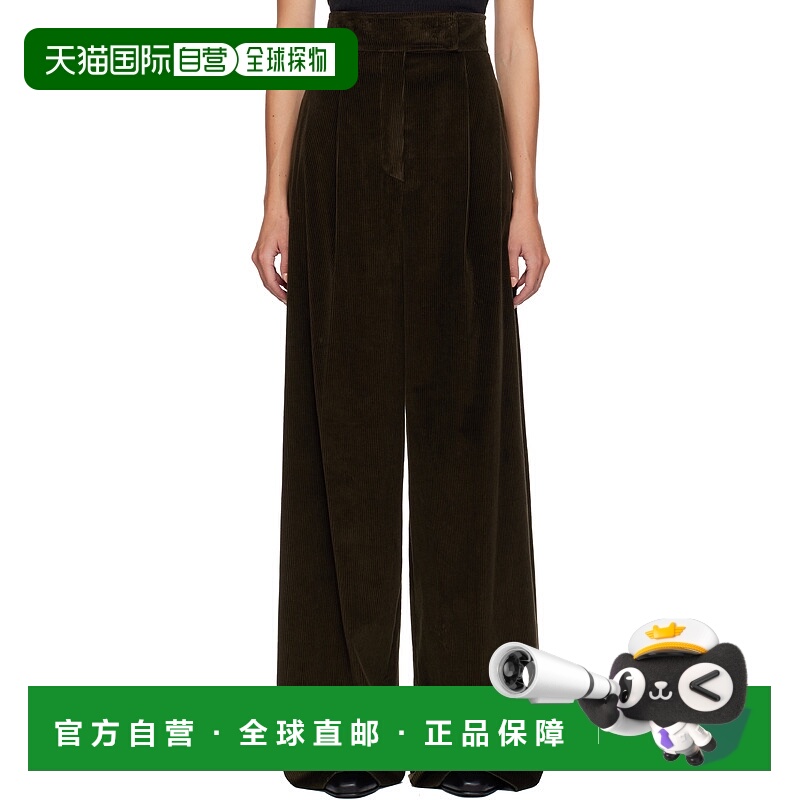 香港直邮潮奢 MaxMara 麦斯玛拉 女士 棕色 Bosso1234 长裤 25211