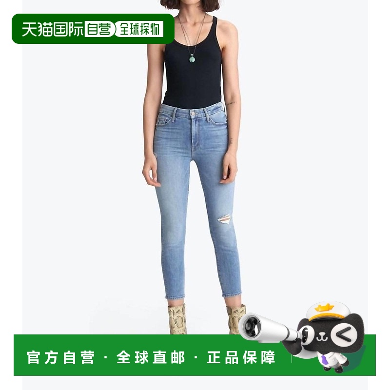 自营 mother高腰Looker Crop牛仔裤，让我们踢吧 美国奥莱直发