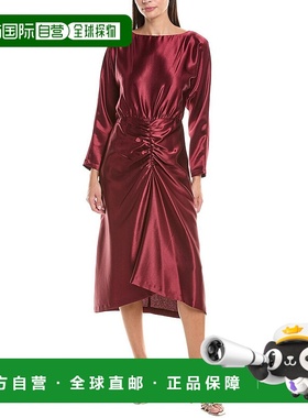 自营Julia Jordan缎面迷笛连衣裙-红色 美国奥莱直发