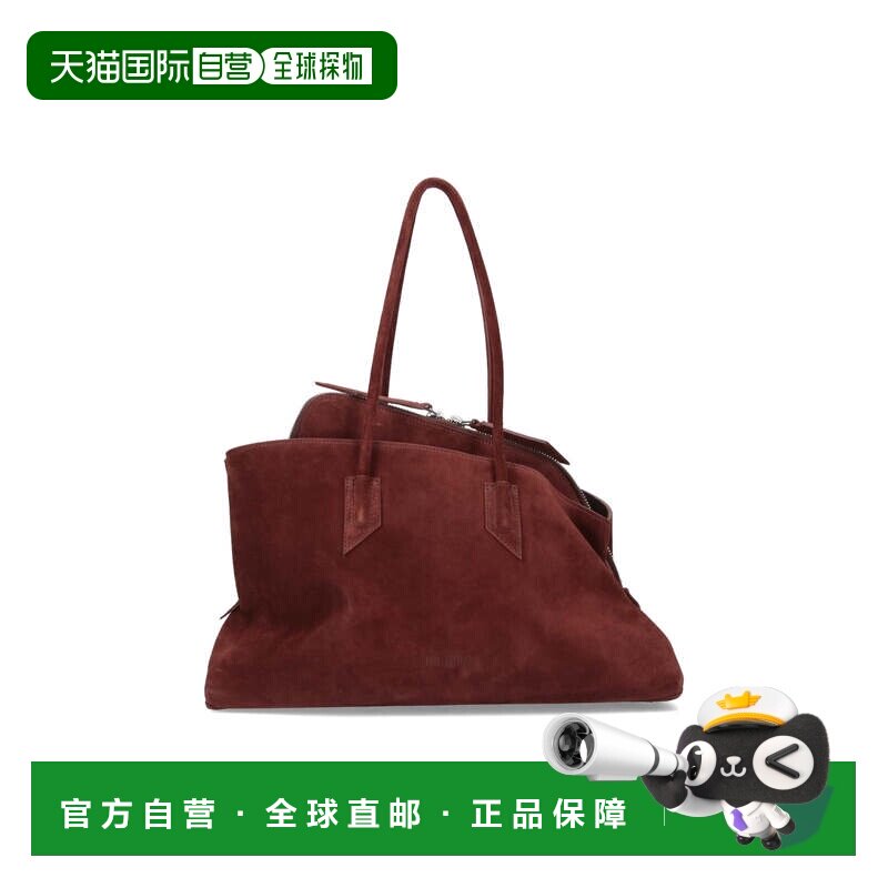自营the attico柔软的麂皮慵懒包，顶部双手柄-棕色 美国奥莱直发