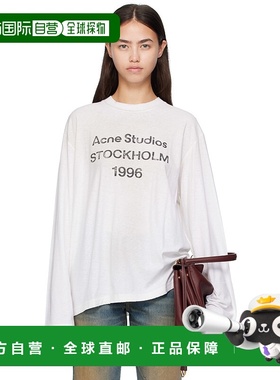1h可退 香港直邮潮奢 Acne Studios 艾克妮 女士 灰白色 Logo Rel