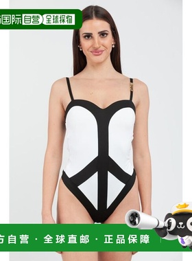 自营Moschino Polyamide One-Piece Women's Swimsuit - white 美