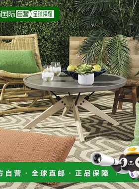 自营safaviehBryson 室内/室外现代混凝土圆形 14.57 英寸高咖啡