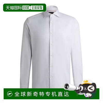 自营 bossRegular-fit shirt in structured crease-resistant co