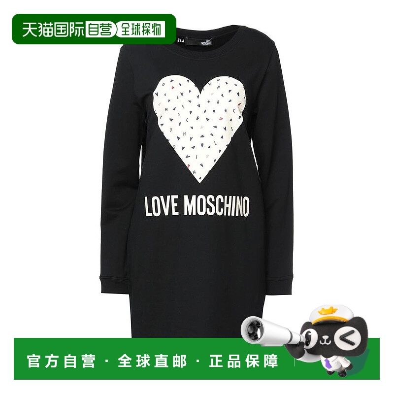 1h可退 【美国直邮】Moschino/奧莉佛女士连衣裙 圆领长袖修身时