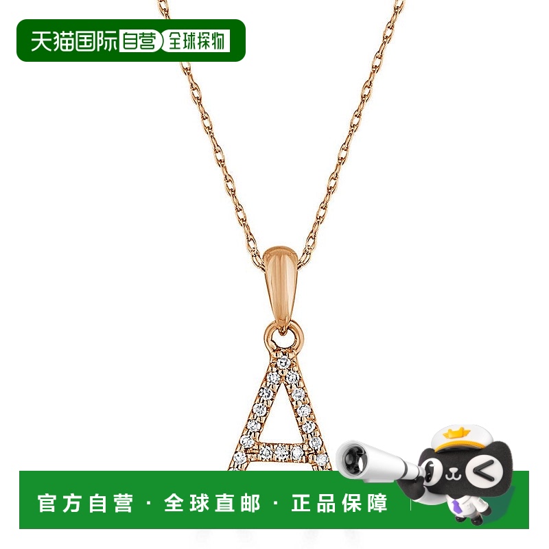 自营 sabrina14k 玫瑰金和钻石初始项链 - 玫瑰 a 美国奥莱直发