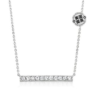 Ross-Simons Diamond Bar Necklace in Sterling Silver - 18 in