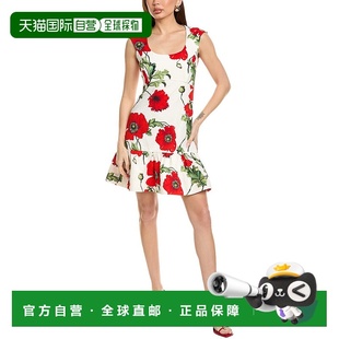 自营 Oscar de la Renta 提花丝绸衬里 A 字形连衣裙 - 白色 美国