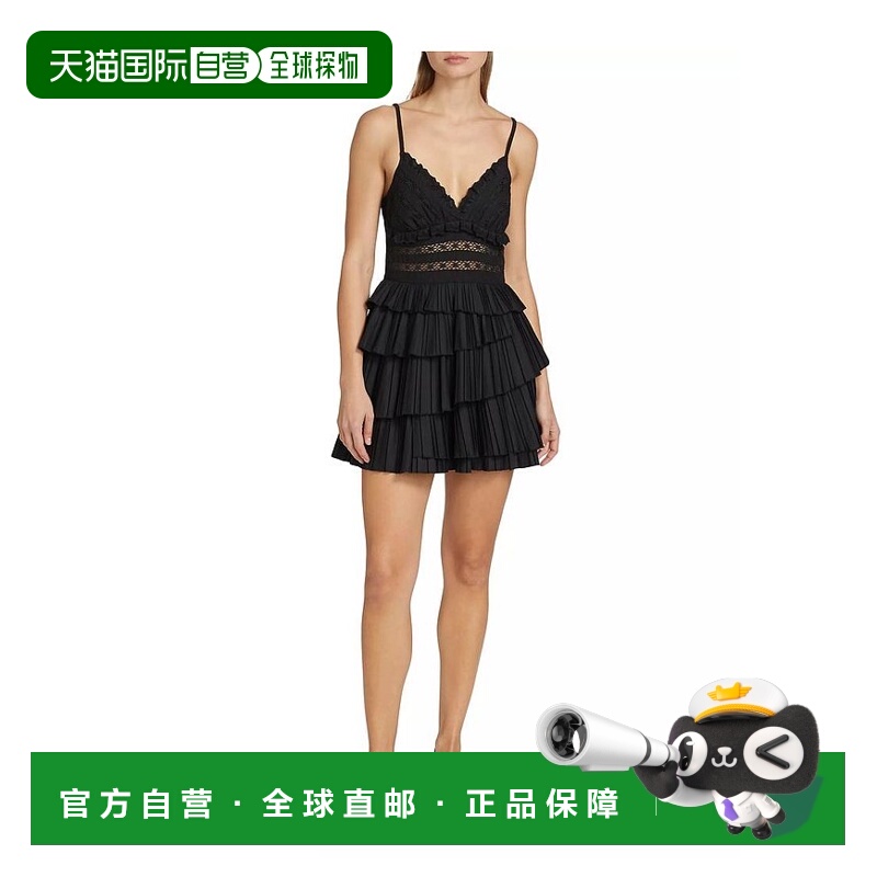 【美国直邮】sea 女士 连衣裙蕾丝紧身迷你面料服饰荷叶边棉混纺