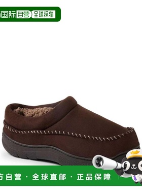 自营Dearfoams Men's Thompson Moccasin Toe Clog House Shoe Sl