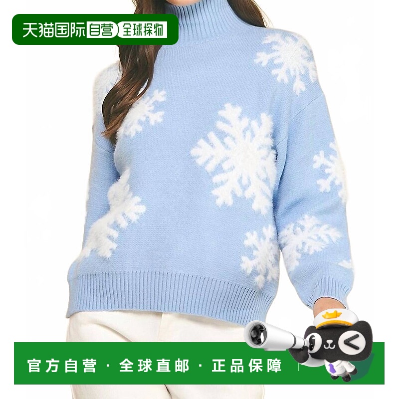 自营pinchMockneck Snowflake Sweater In Light Blue - light bl
