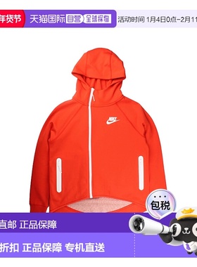 自营 Nike Sportswear Tech Fleece 全拉链哈瓦那红色女式连帽衫
