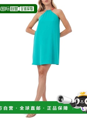 自营Trina Turk Bonbon Dress Women's  Toulon Teal Halter Neck