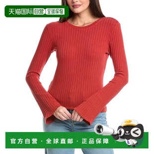 红色 罗纹圆领T恤 美国奥莱直发 Dahl长袖 自营Bella