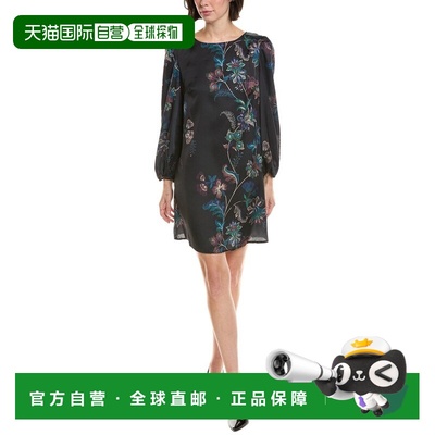 自营Vince Camuto Puff Sleeve Straight Mini Dress - purple 美