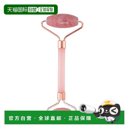 自营 lovery玫瑰石英滚轮，抗衰老面部、眼部和身体美容滚轮 - 粉