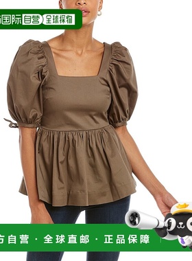 自营 Ted Baker Popsiee 早秋新款上衣 绿色 美国奥莱直发泡泡袖