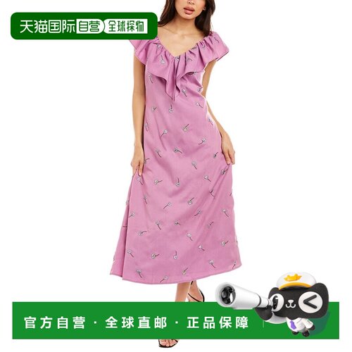 自营Olivia Rubin Maggie 中长早秋新款连衣裙 紫色 美国奥莱直发